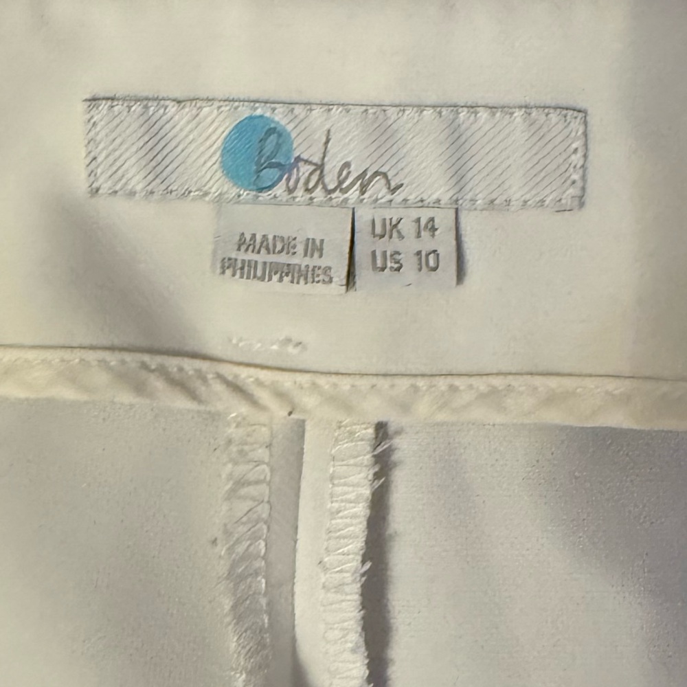 Boden Elegant Cream Wide-Leg Pants - Picture 2 of 4